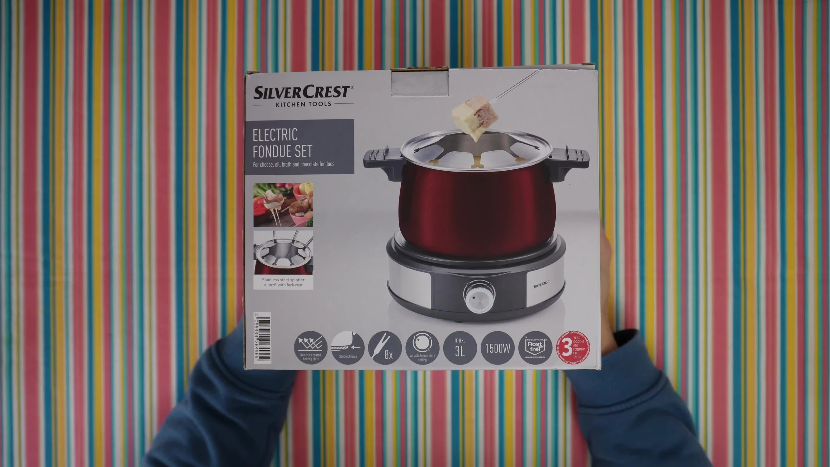 Electric fondue set in box, 3L capacity
