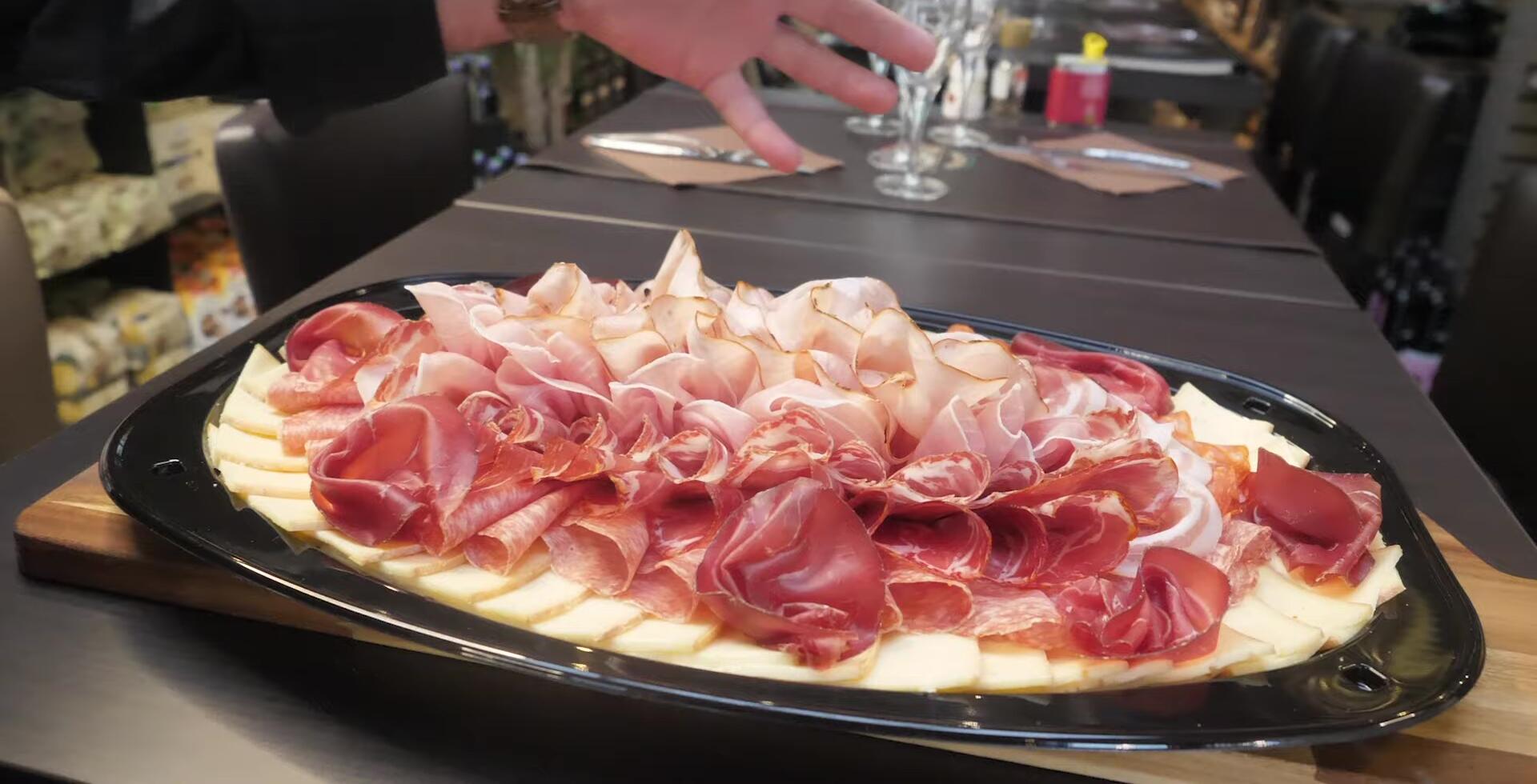 Italian cheese and meat platter