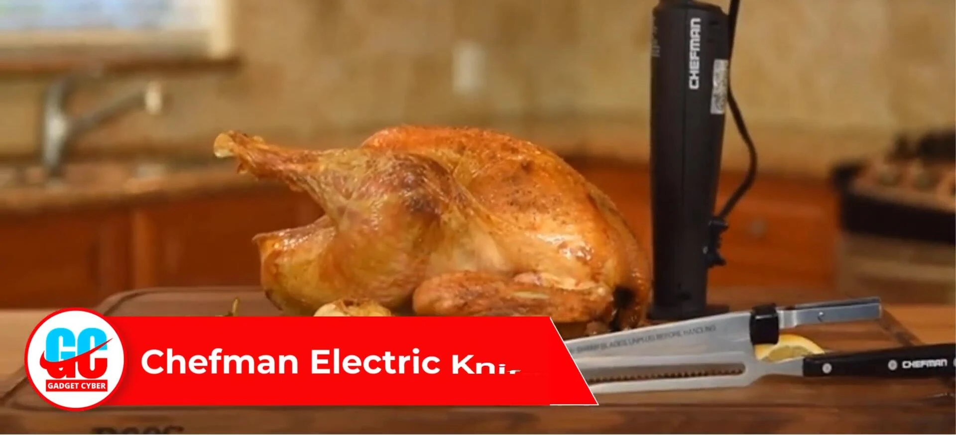 Chefman electric knife carving turkey