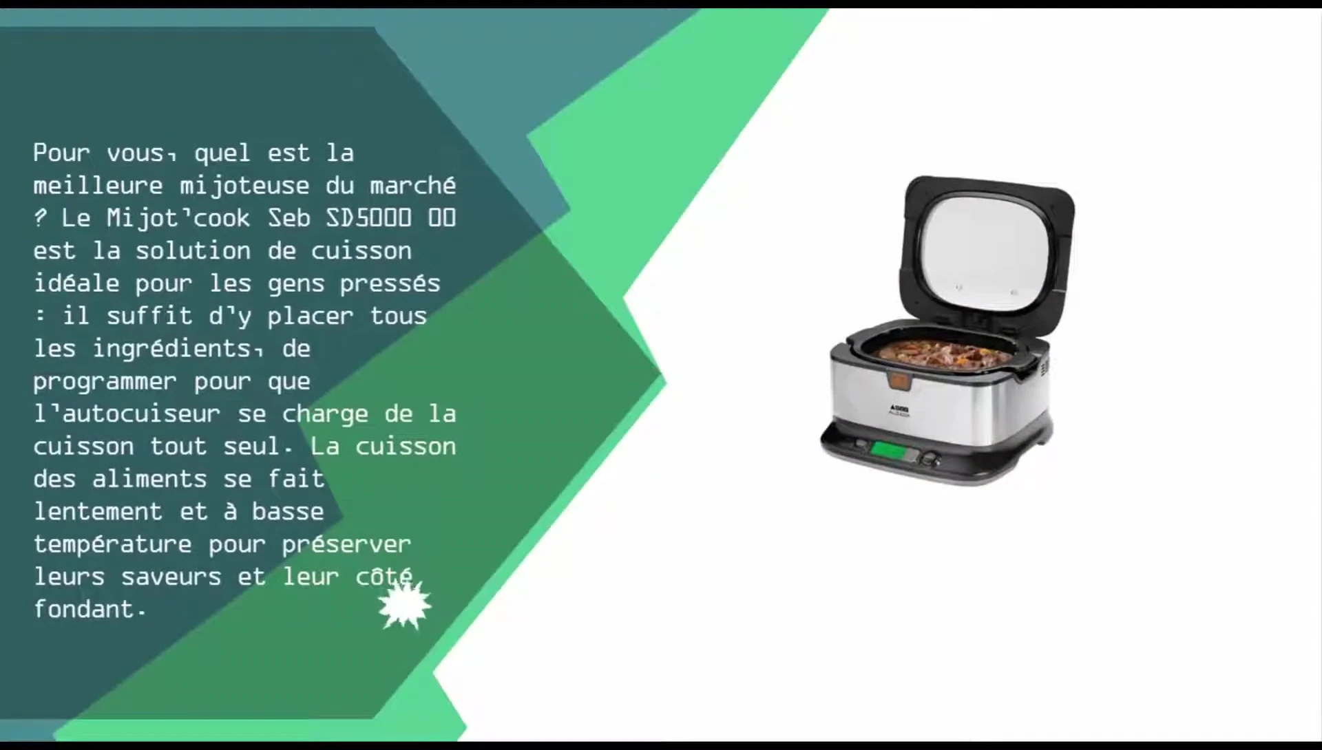 Seb SD5000 slow cooker, digital display
