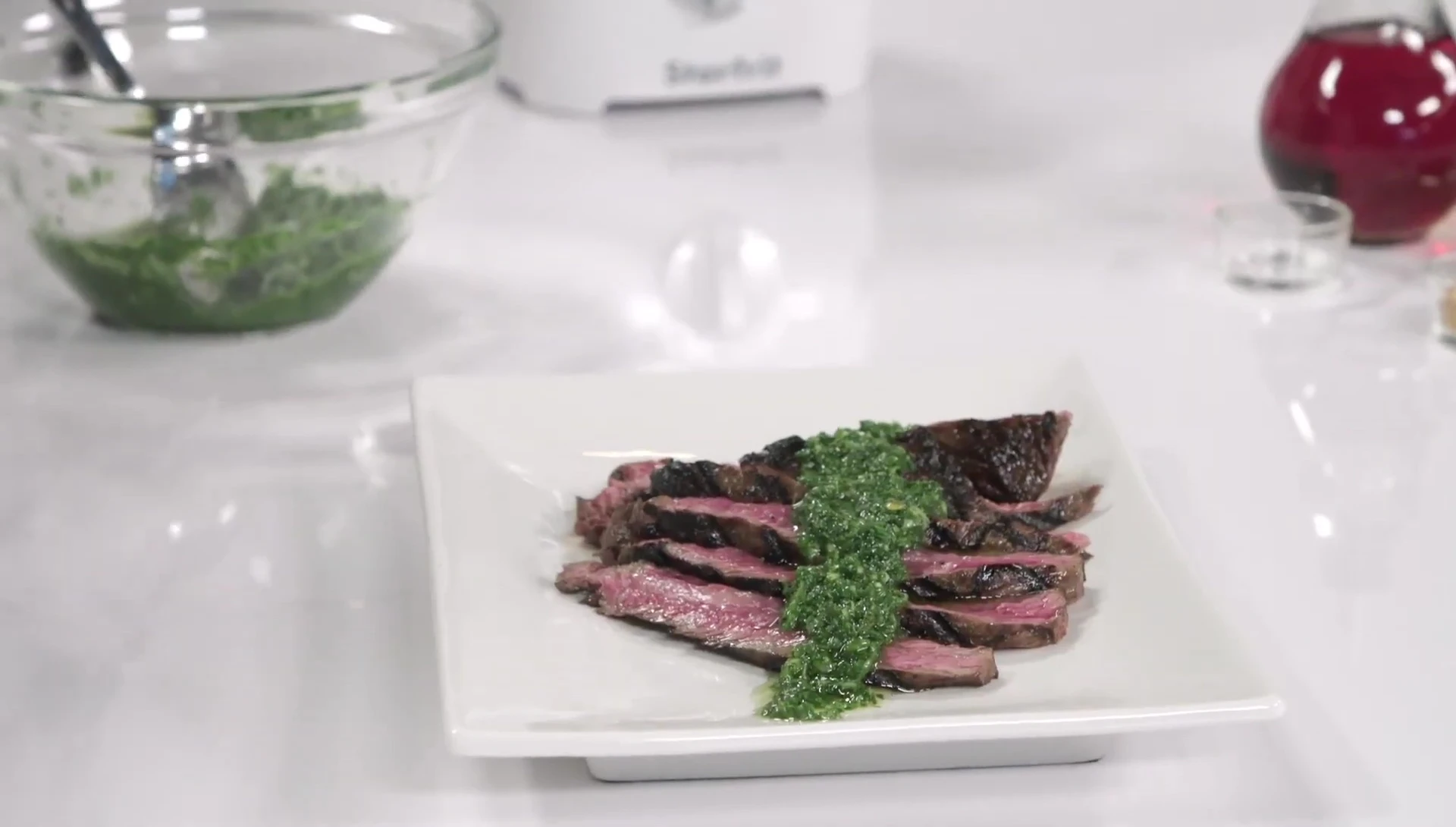 Steak with chimichurri sauce