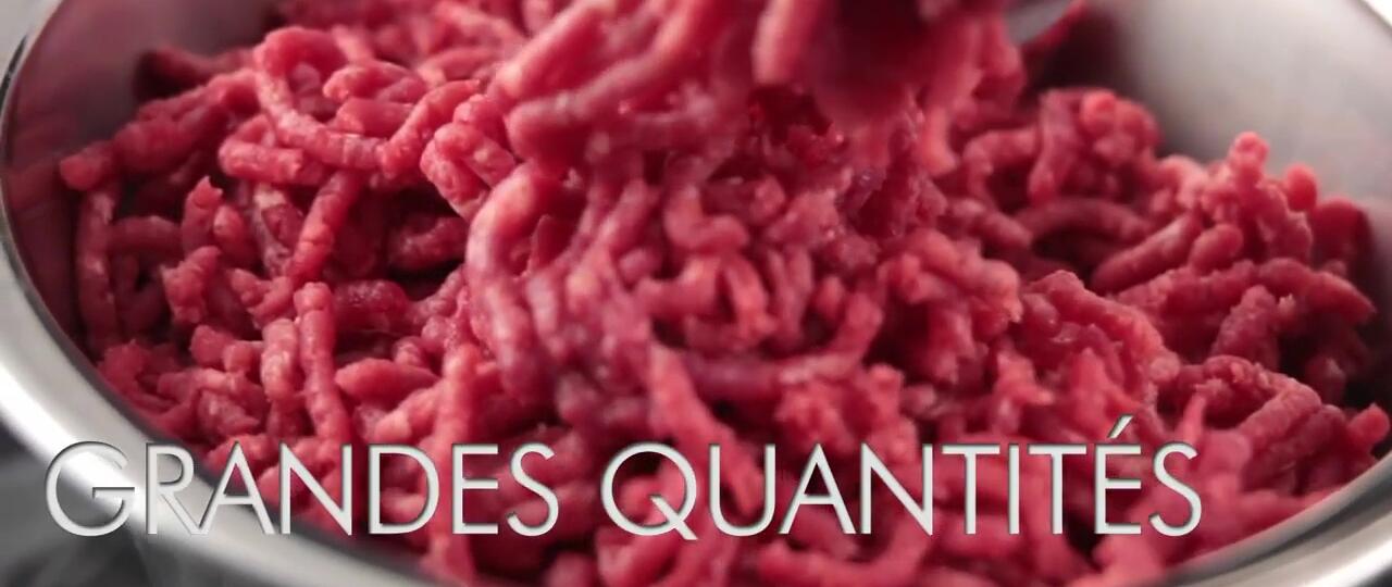 Ground meat from a meat grinder