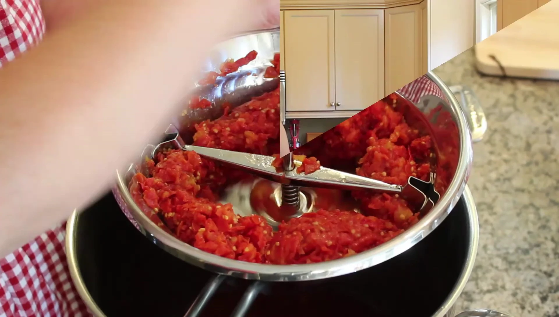 Résultat de l'extraction du jus de tomate.