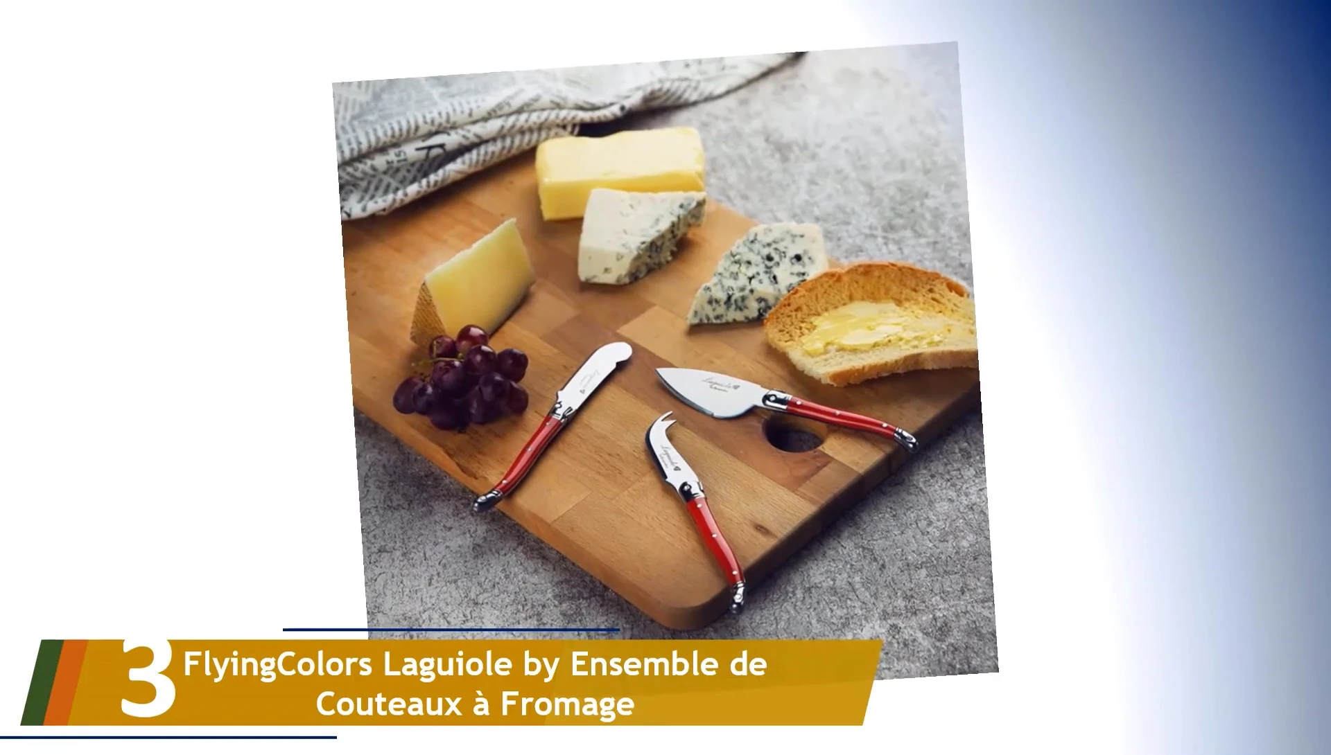 Détail des manches et de la lame du couteau Laguiole.