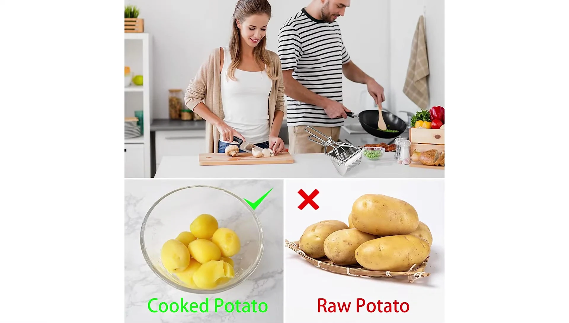 Presse-pommes de terre Connaisseur en utilisation