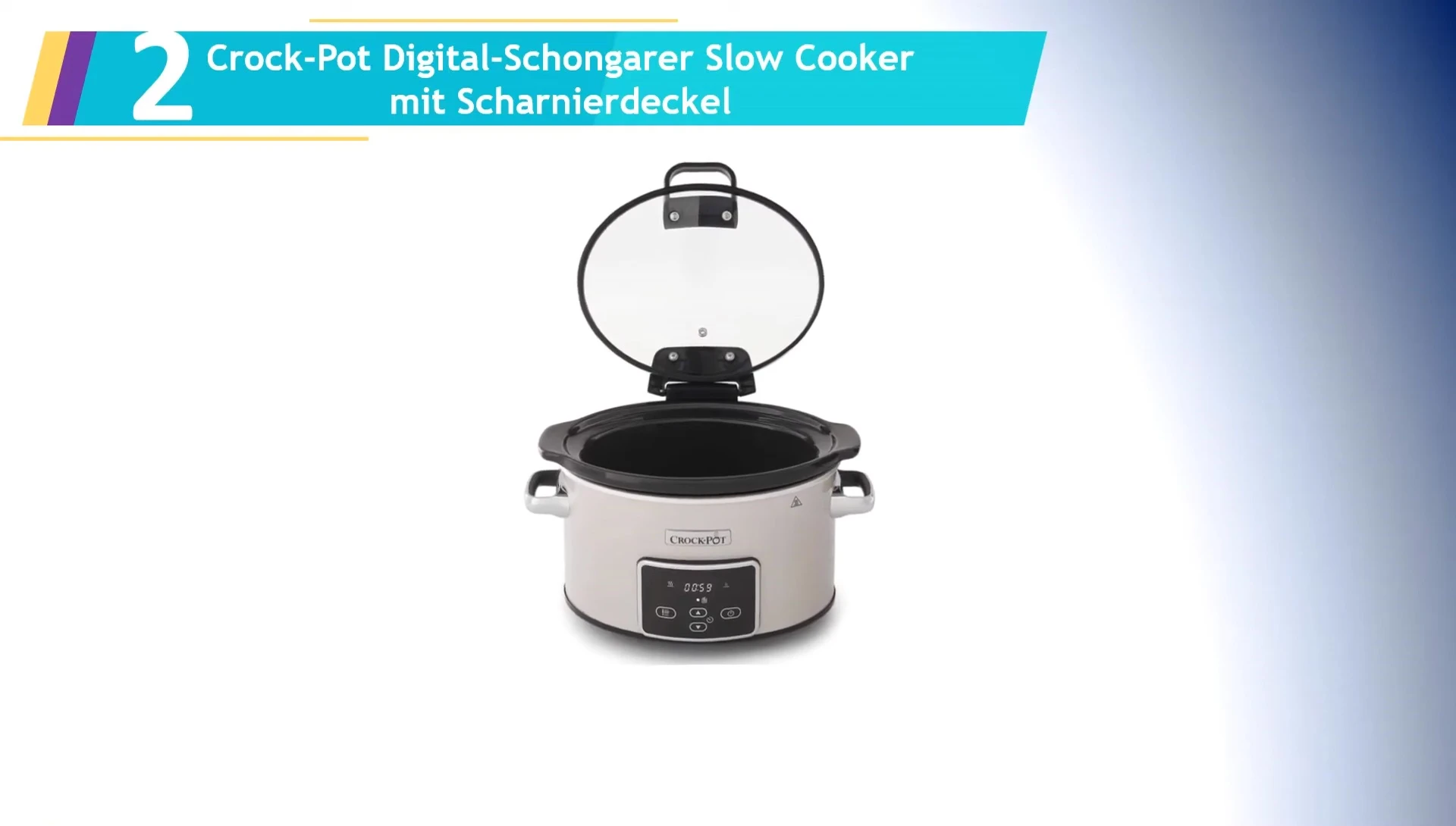 Image montrant l'interface numérique du Crock-Pot Kiko 60x