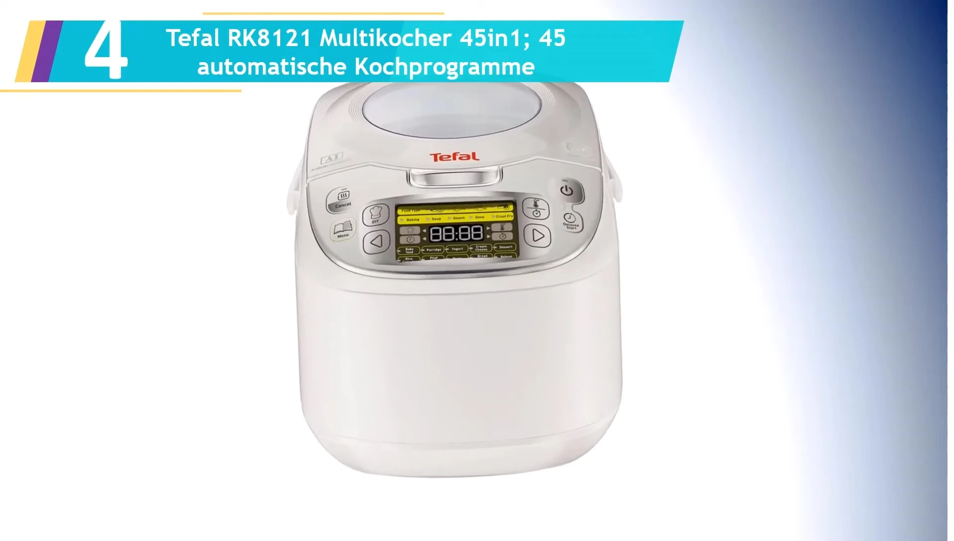 Image présentant la rapidité de cuisson du Tefal RK8121