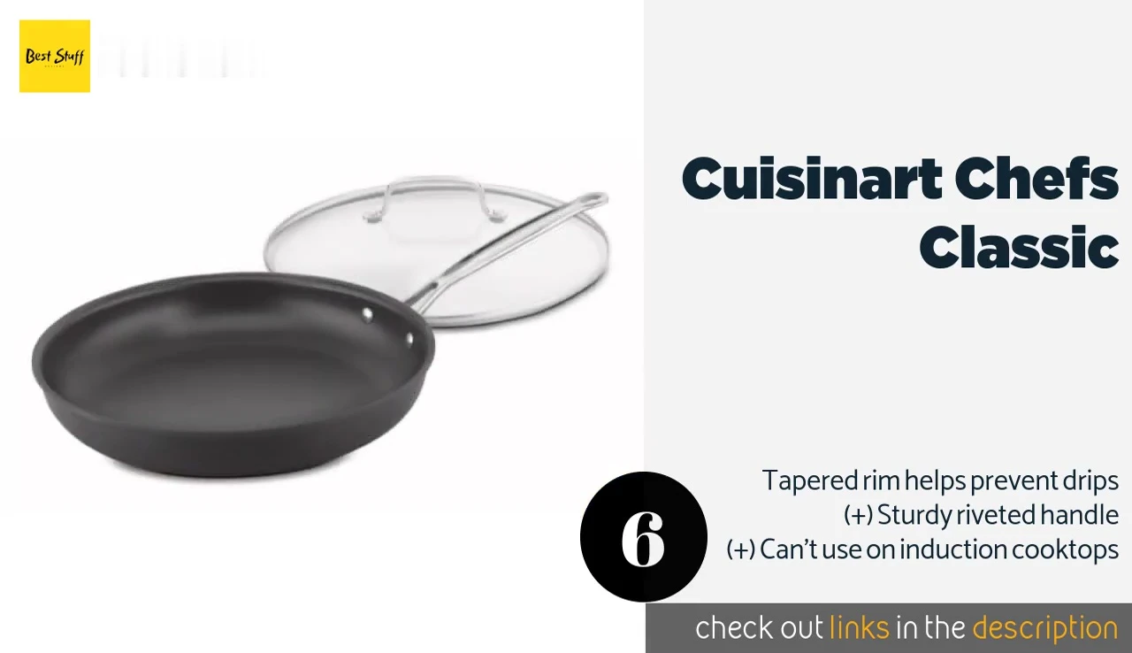 Détail de l'intérieur antiadhésif de la poêle Cuisinart Chef's Classic
