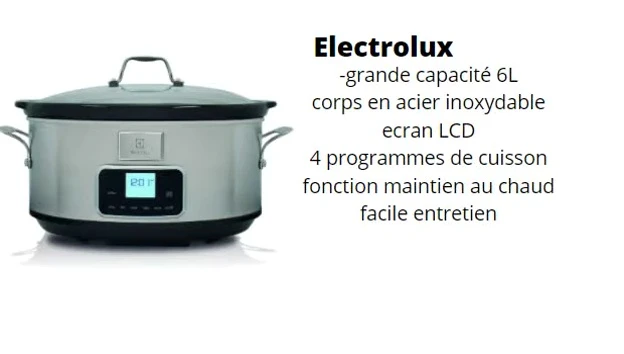 Gros plan sur l'écran LCD de la mijoteuse Electrolux