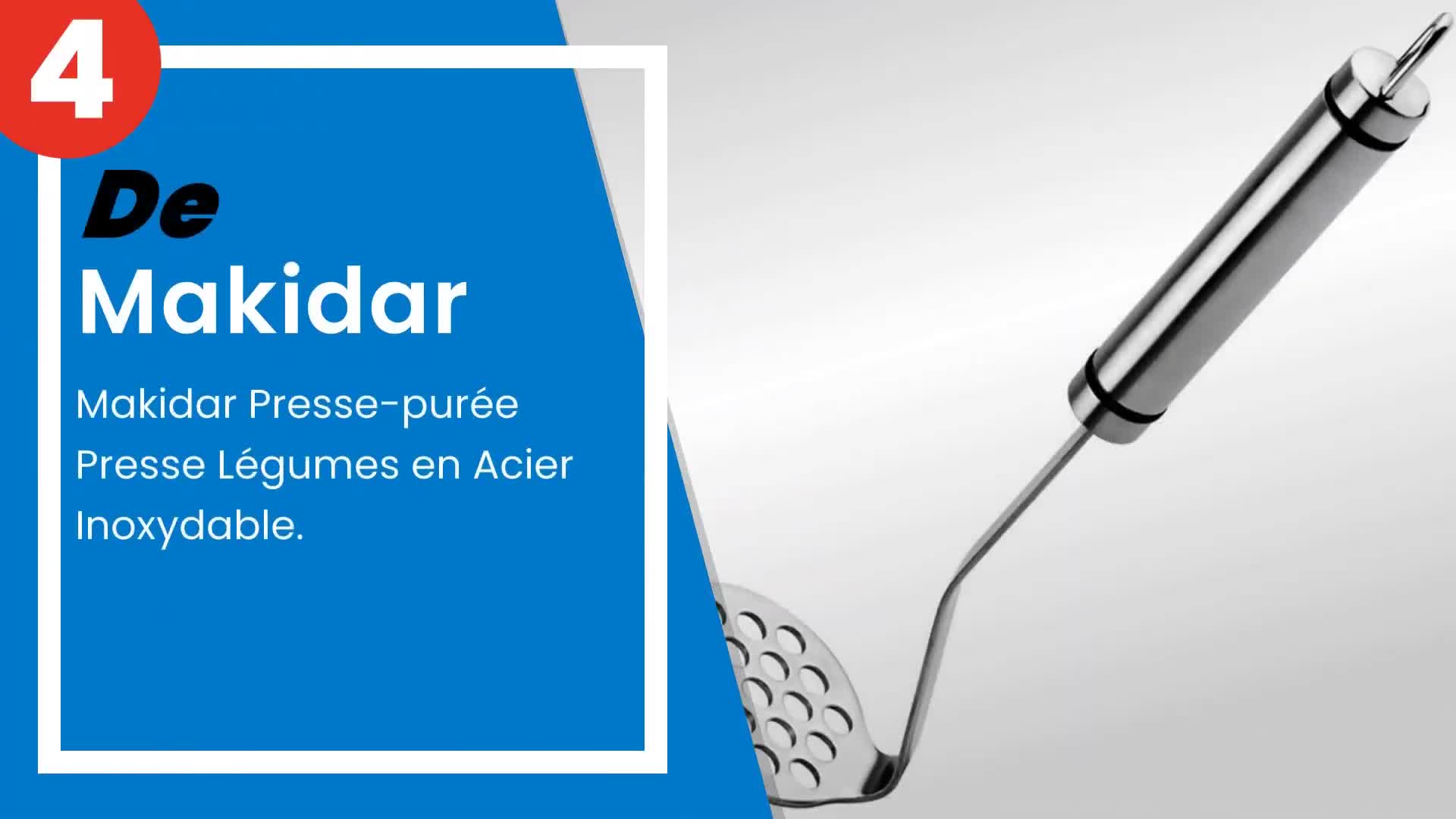 Gros plan sur le presse-purée n°4 en acier inoxydable