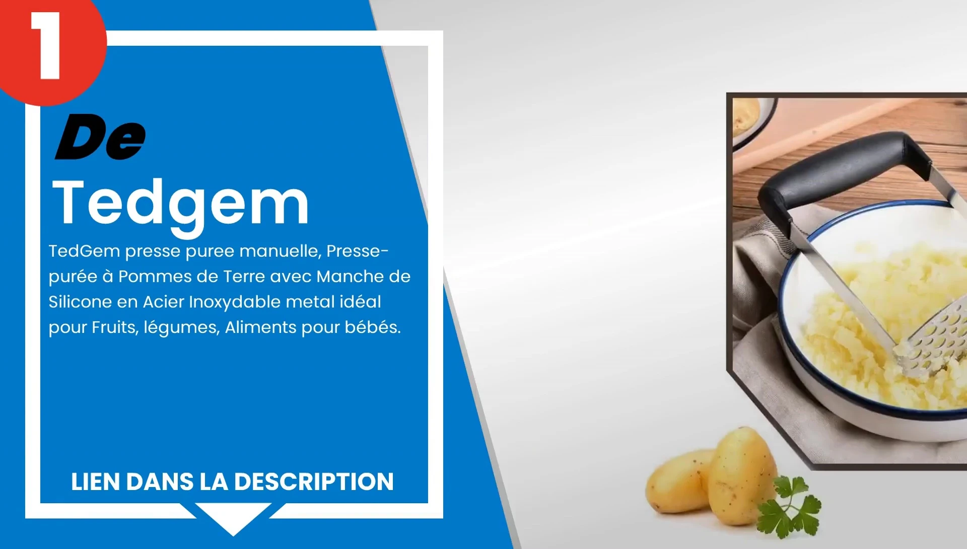 Détail de la poignée ergonomique du presse-purée n°1