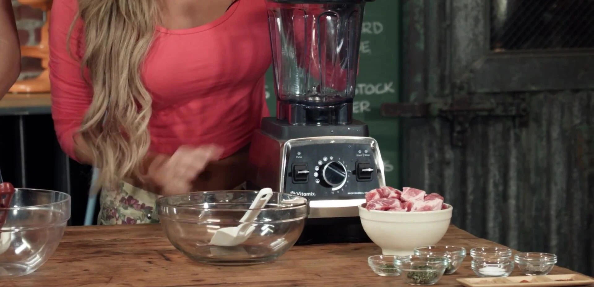 Réglage de la vitesse du Vitamix.