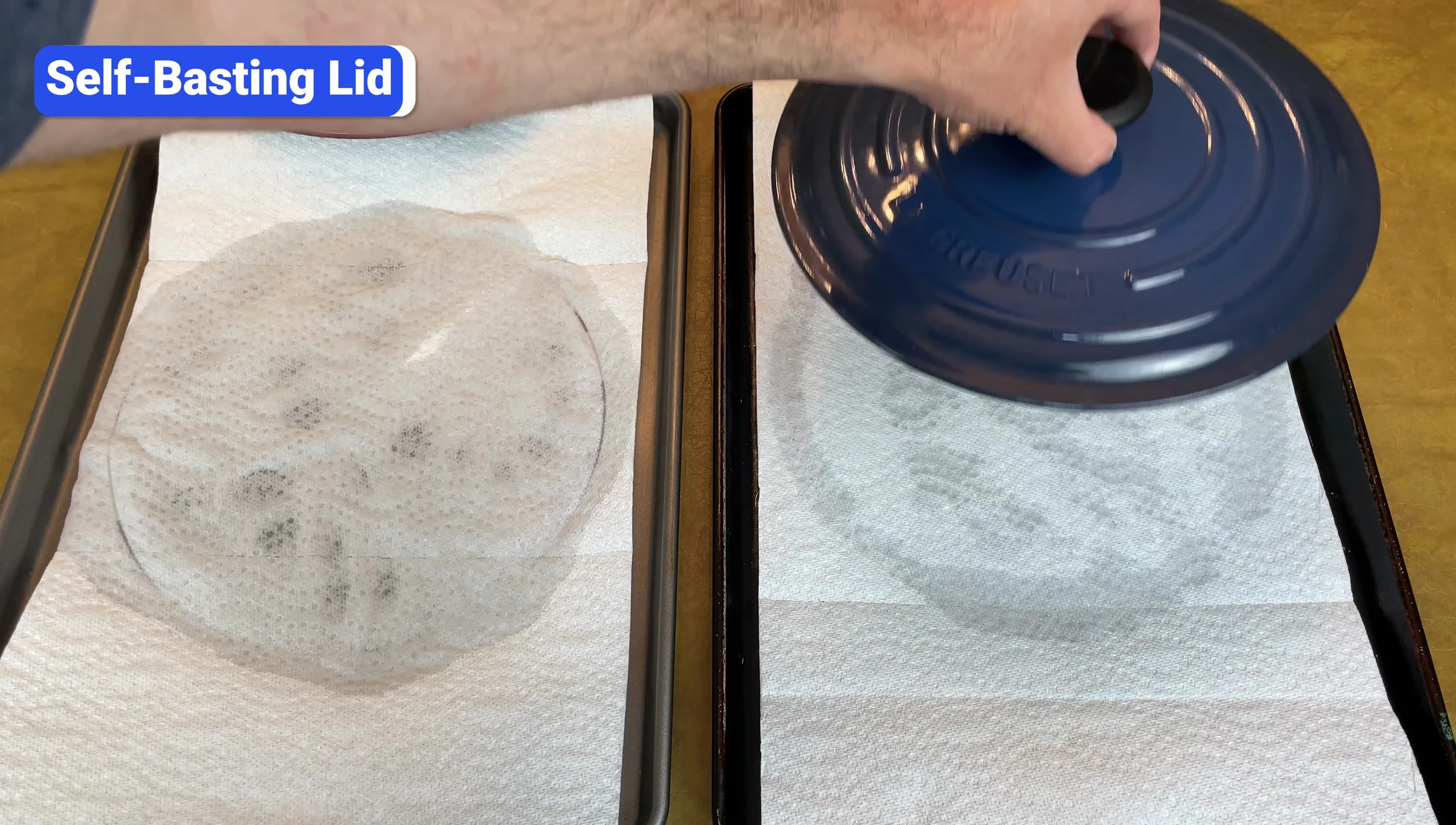 Comparaison de la condensation sur les serviettes
