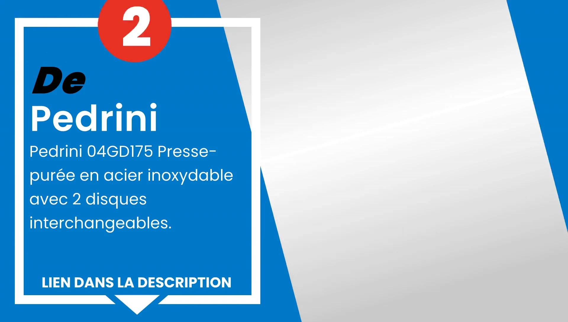 Image du presse-purée à finition miroir.