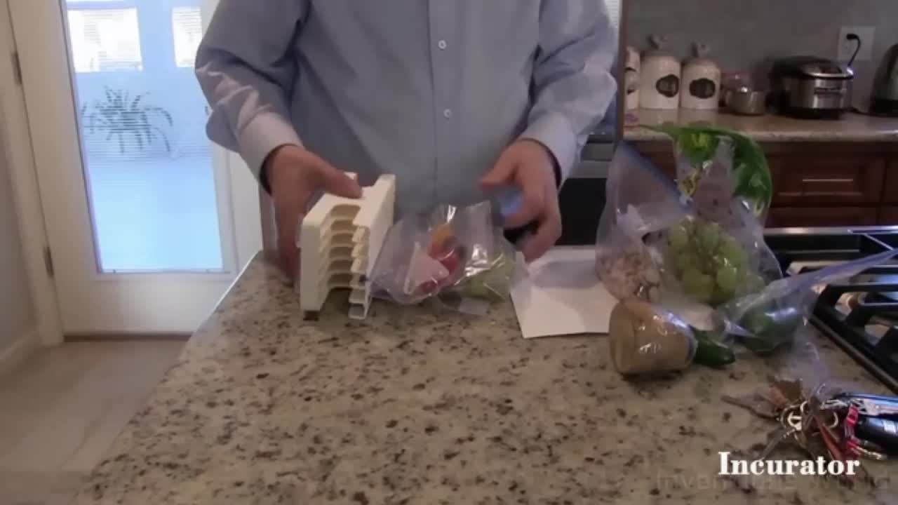 Image montrant l'organisateur de réfrigérateur avec fermeture éclair.